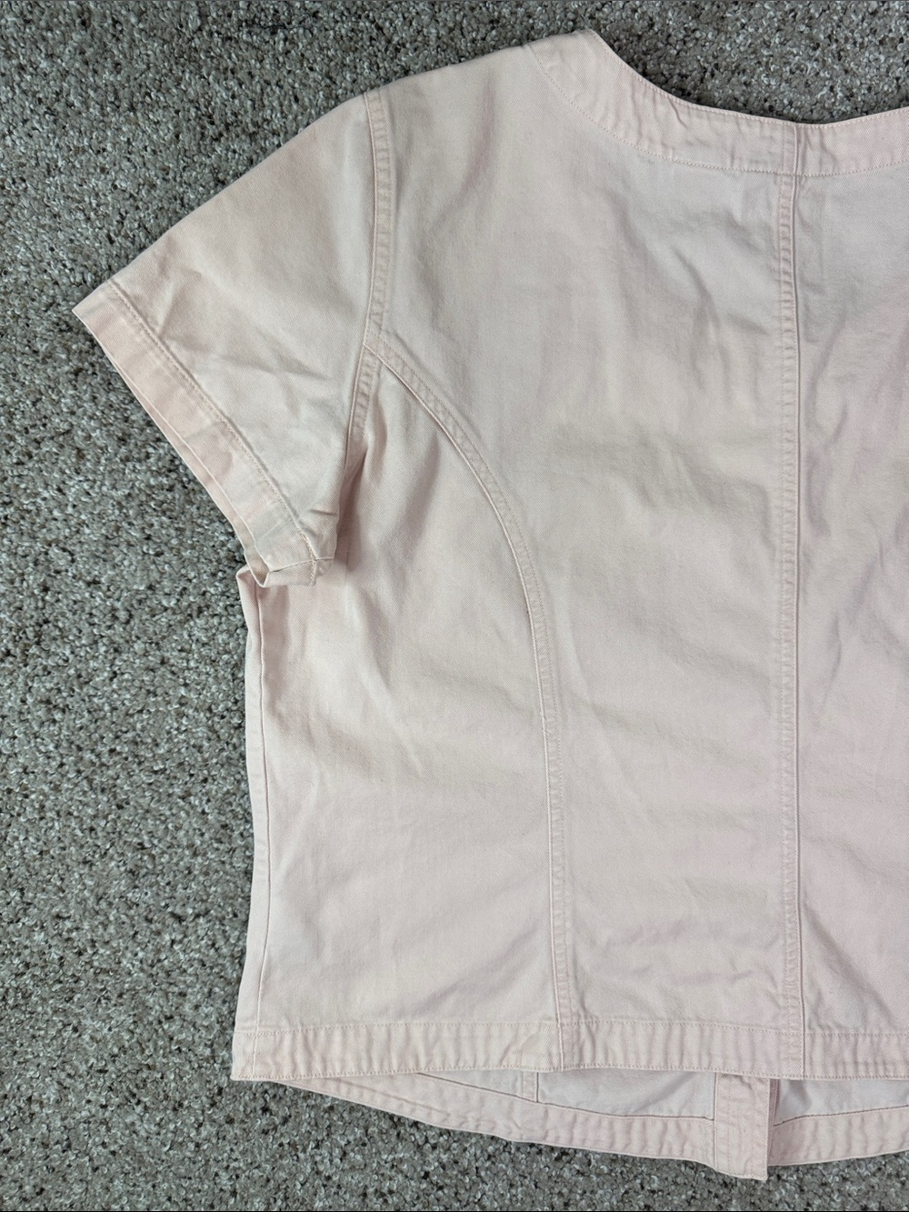 First Issue Light Pink Button-Front Short Sleeve Top - Picture 9 of 13